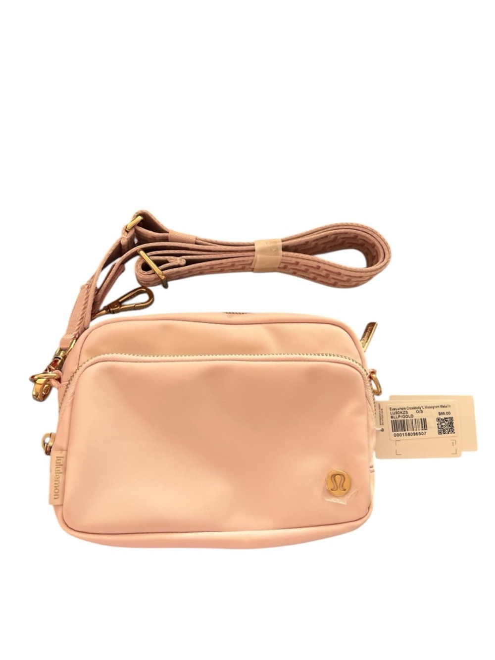Lululemon NWT Everywhere L Strap crossbody bag in gorgeous pink w/ gold hardware
